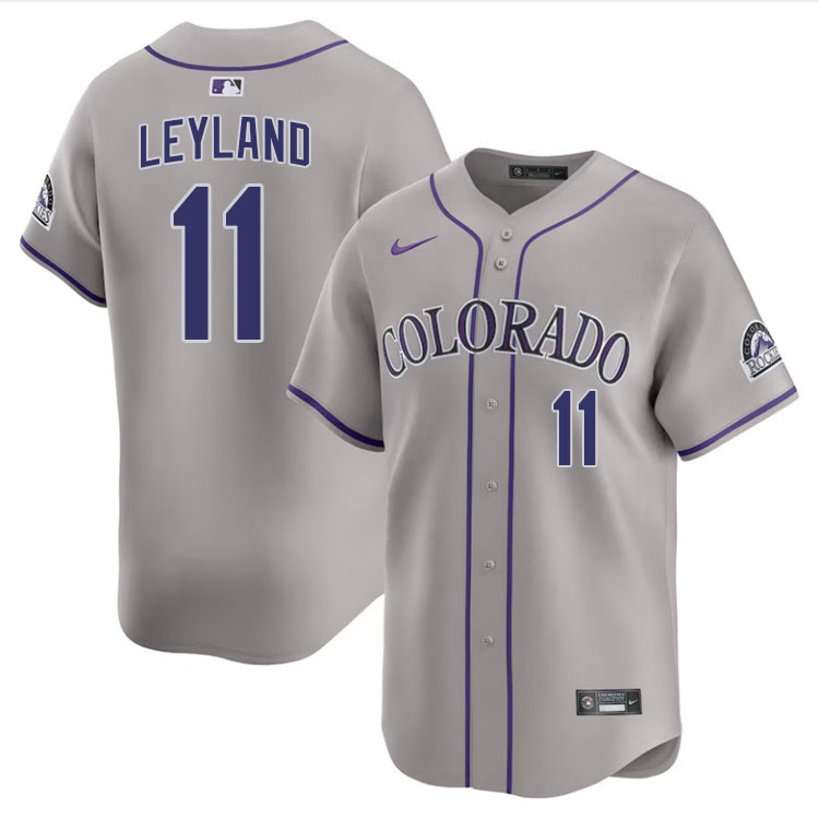 Jim Leyland Colorado Rockies Jersey,Uniforms,Gears Stitched-Gray